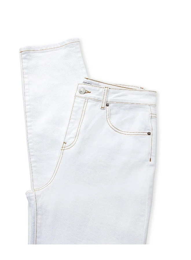 إبيكيول Mom Jeans With Contrast Topstitching