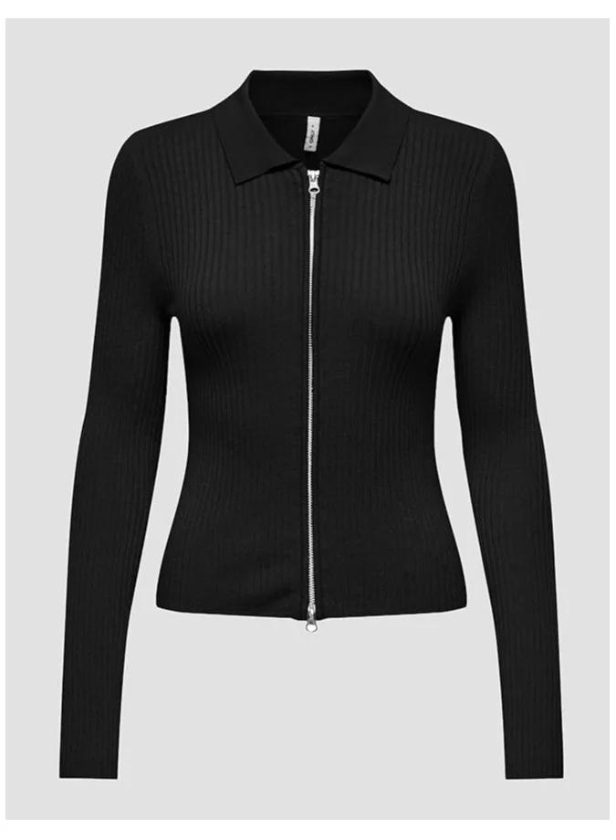 اونلي Zip Detailed Ribbed Cardigan