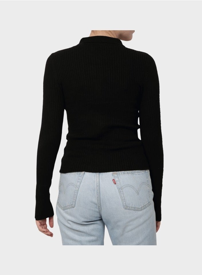 ONLY LIBI LS RIB O-NECK ZIPPER CARDI - Image 2