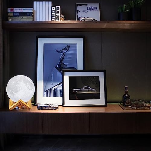 Desidiya Moon Lamp, 7 Colors LED Night Light for Kids 3D Printing New Moon Light with Stand & Touch Control & Timing, Moon Light Lamp for Kid Friend Birthday, Room Decor (Diameter 4.8 INCH) - Image 3