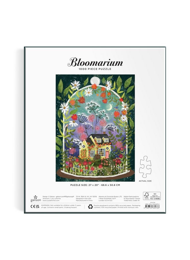 Galison Bloomarium - 1000 Piece Joy Laforme Jigsaw Puzzle Featuring Beautiful Artwork Of A Cozy Cottage Encased In A Blooming Terrarium  - Image 4