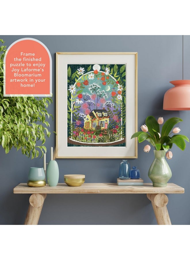 Galison Bloomarium - 1000 Piece Joy Laforme Jigsaw Puzzle Featuring Beautiful Artwork Of A Cozy Cottage Encased In A Blooming Terrarium  - Image 5