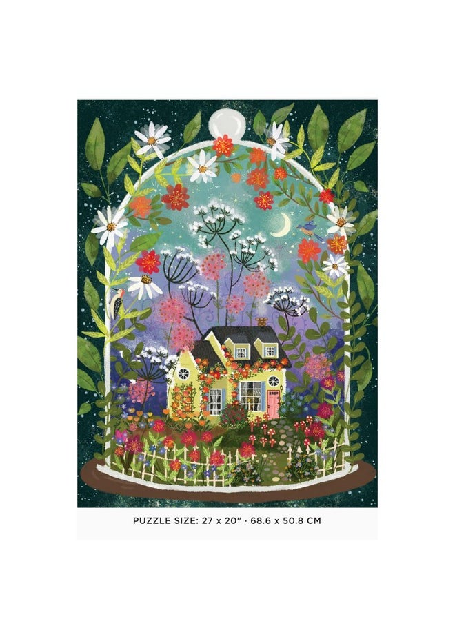 Galison Bloomarium - 1000 Piece Joy Laforme Jigsaw Puzzle Featuring Beautiful Artwork Of A Cozy Cottage Encased In A Blooming Terrarium  - Image 2