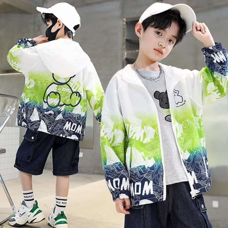 Children'S Wear Boy'S Summer Sun Protection Coat 2023 New Children'S Summer Sun Protection Coat Thin Mid-Big Children'S Summer Fashionable - Image 4