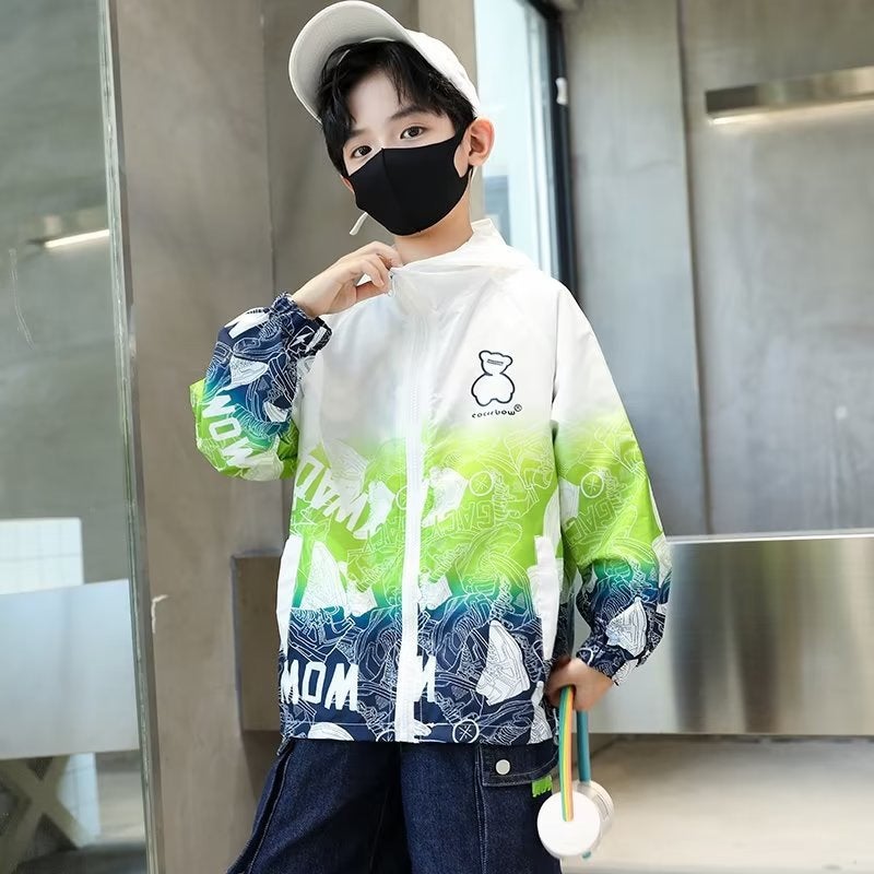 Children'S Wear Boy'S Summer Sun Protection Coat 2023 New Children'S Summer Sun Protection Coat Thin Mid-Big Children'S Summer Fashionable - Image 5
