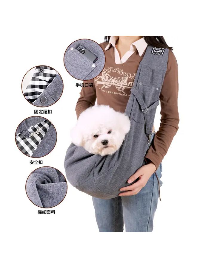 Dark Grey Foldable Dog Backpack Large Capacity Adjustable Shoulder Straps Polyester Pet Carrier - Image 4
