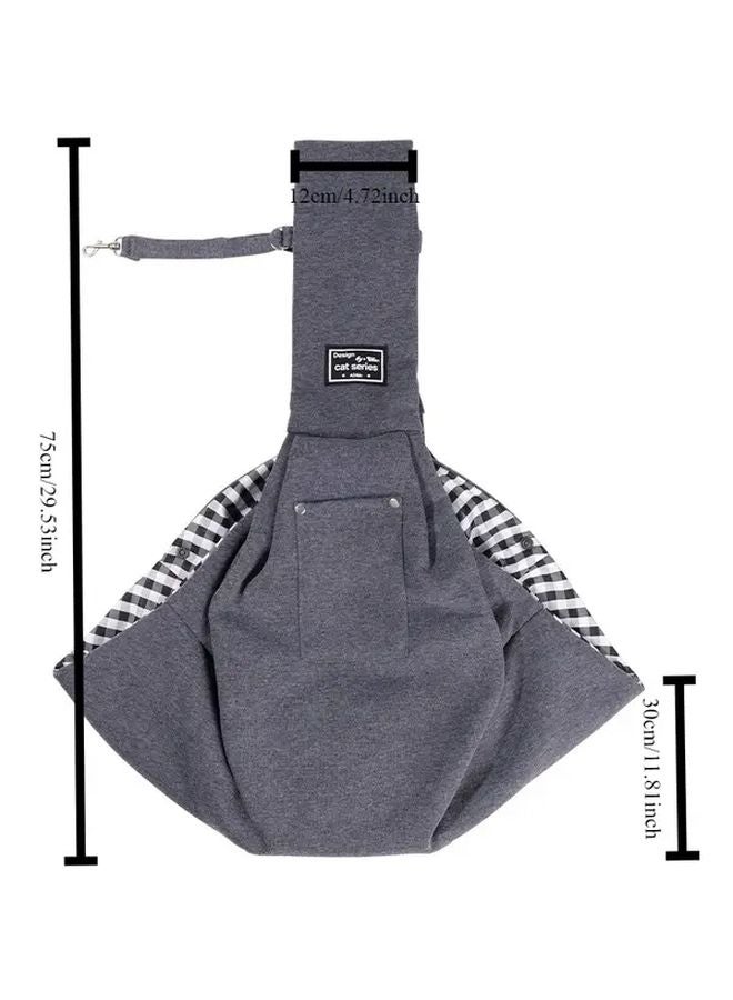 Dark Grey Foldable Dog Backpack Large Capacity Adjustable Shoulder Straps Polyester Pet Carrier - Image 3