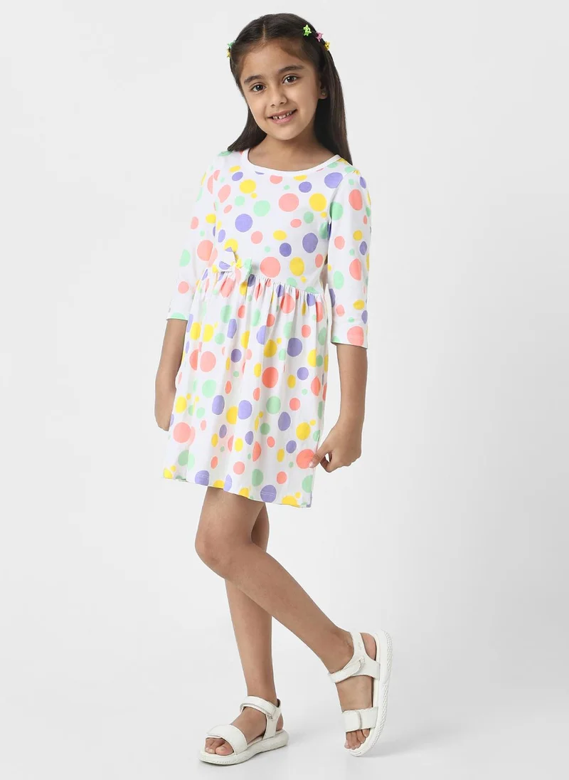 Nautinati Nautinati Girls’ White Jersey Cotton Printed Dress
