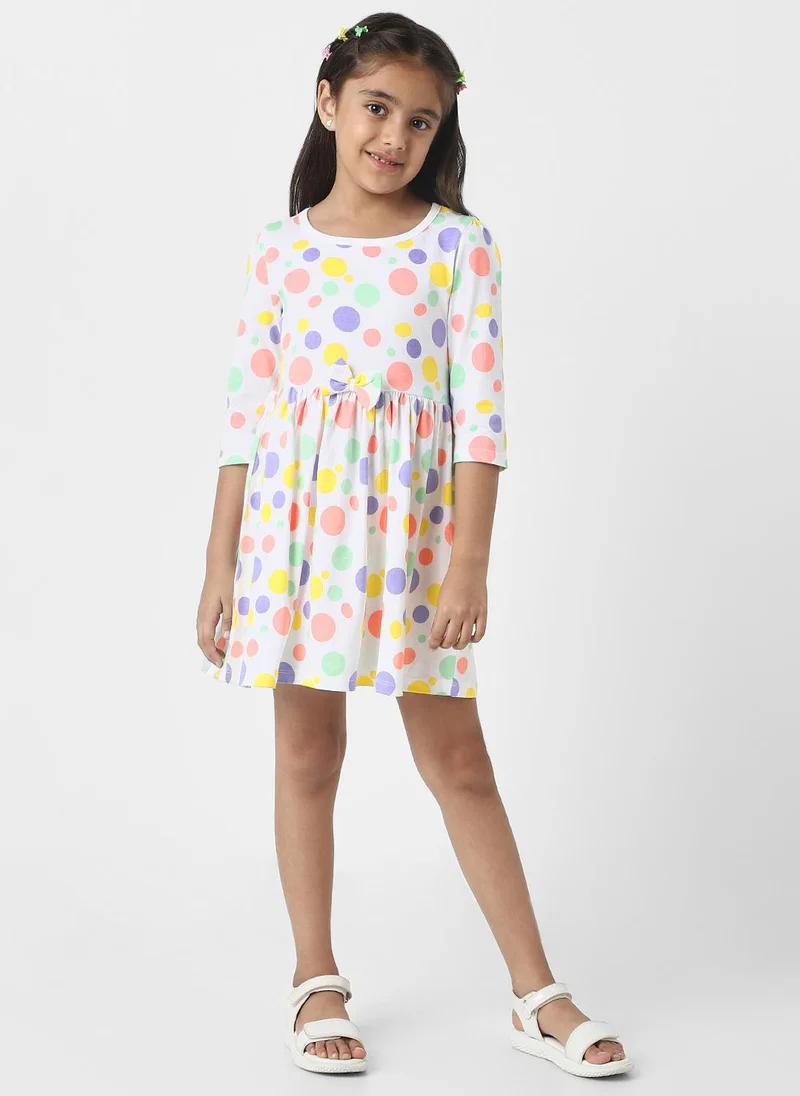 Nautinati Nautinati Girls’ White Jersey Cotton Printed Dress