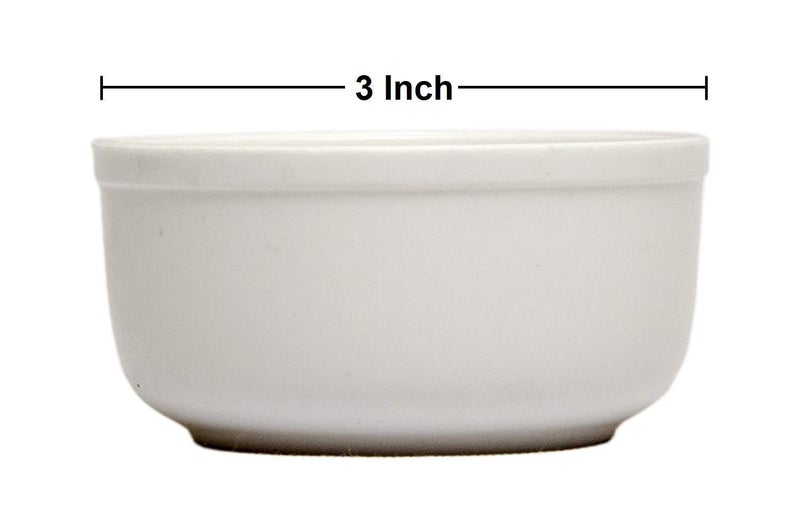 Urmila Plastic® Round Serving Bowl, Acrylic Dinner Lunch Katori/Bowl, Multipurpose Bowls for Serving Curry, Pudding, Ice Cream, Soups, Desserts (White) (12) - Image 3