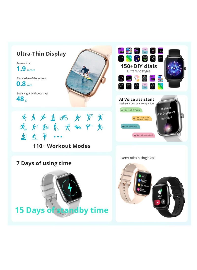 ColMi COLMI C61 Smart Watch For Men Women  Full Screen Bluetooth Calling Heart Rate Sleep Monitor 100+ Sport Models  - Image 4