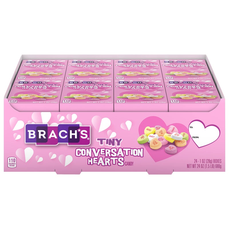 Brach's Valentine's Day Tiny Conversation Hearts, Friendship Exchange, 1 oz Boxes, 24 Ct - Image 1