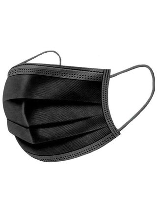 BLACK DISPOSABLE PROTECTIVE FACE MASK 50'S