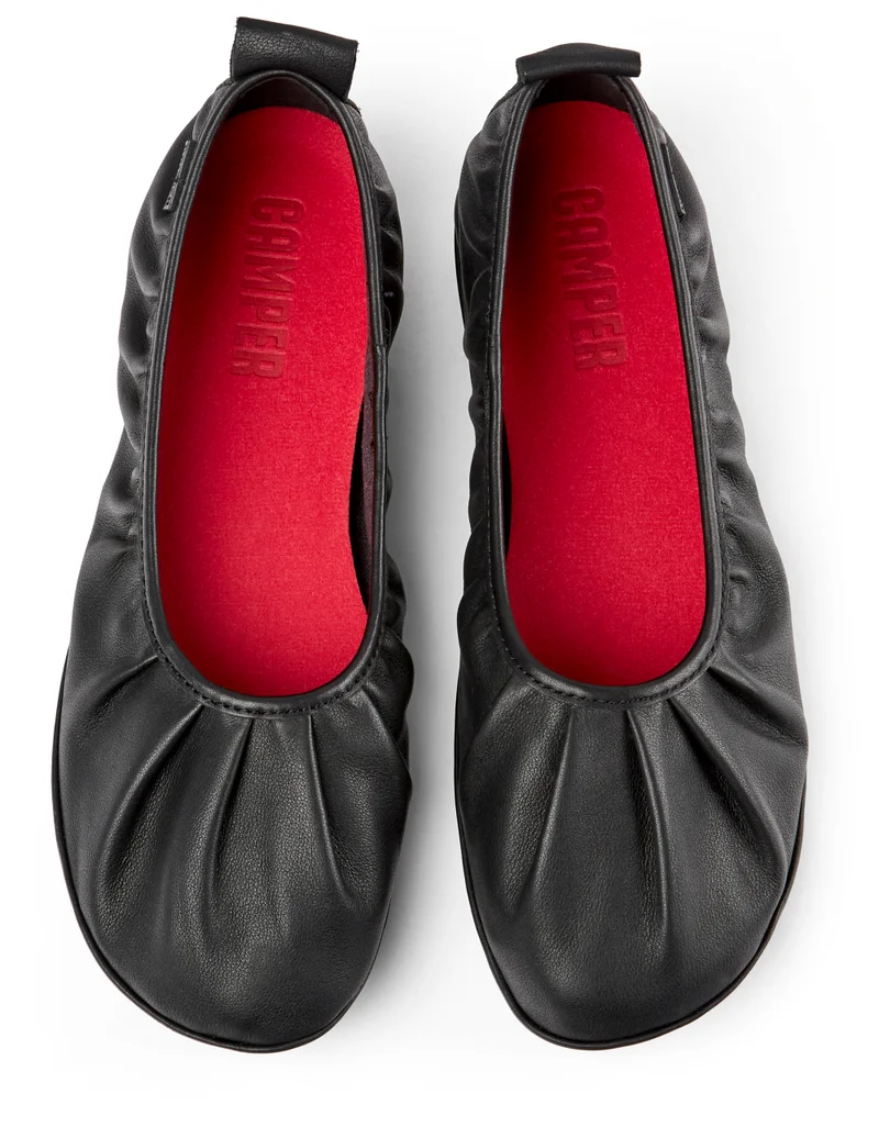 Camper Right Nina, Women's Moccasin/Ballerina, Black