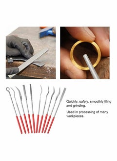 SYOSI 10 PCS Diamond File Set Mini Diamond Needle File, Common Abrasive Special-Shaped Grinding Carving, Multi-Function Manual Tools, for Ceramic Glass Metal Stone Jewelry 3x140mm  - Image 3