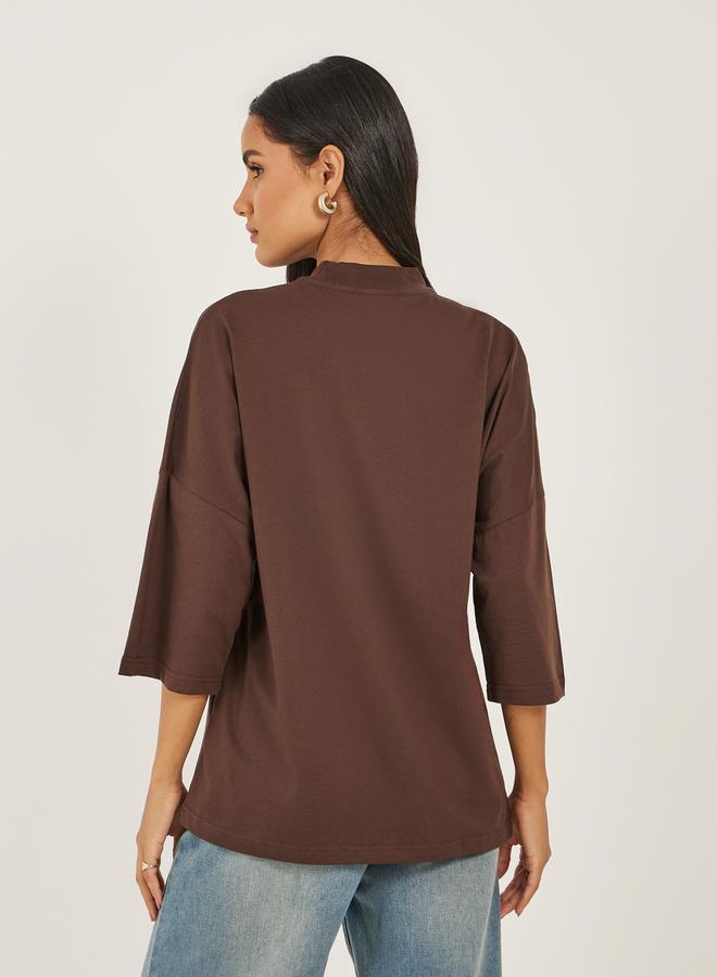 Styli Bow Graphic Exaggerated Sleeve Oversized Longline T-Shirtâ€‹ - Image 4