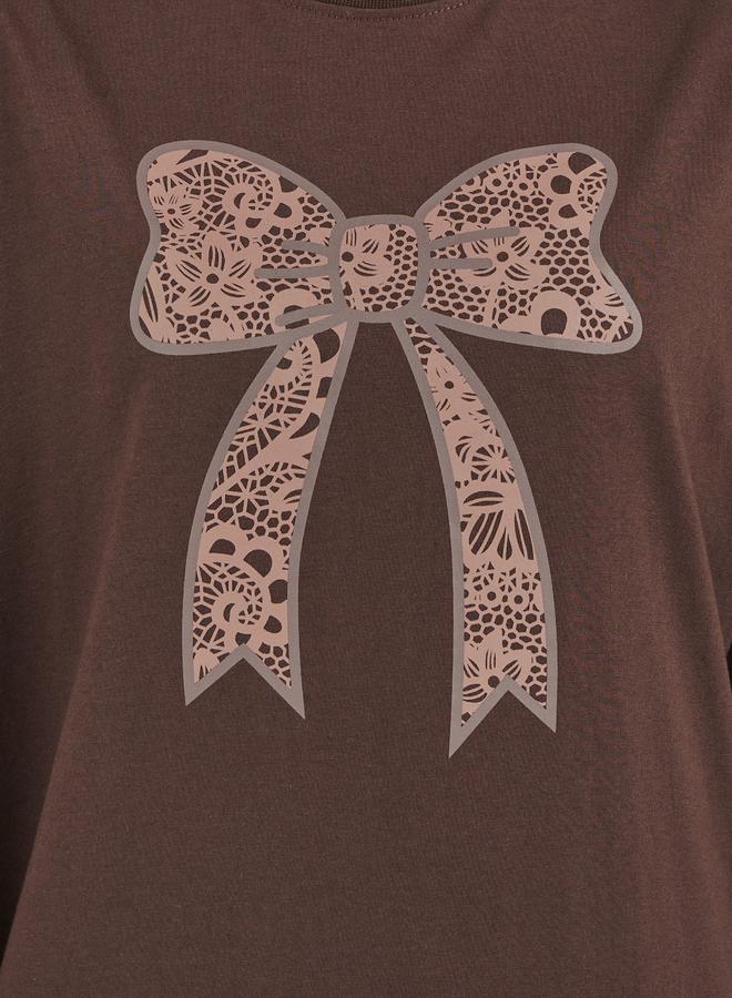 Styli Bow Graphic Exaggerated Sleeve Oversized Longline T-Shirtâ€‹ - Image 3