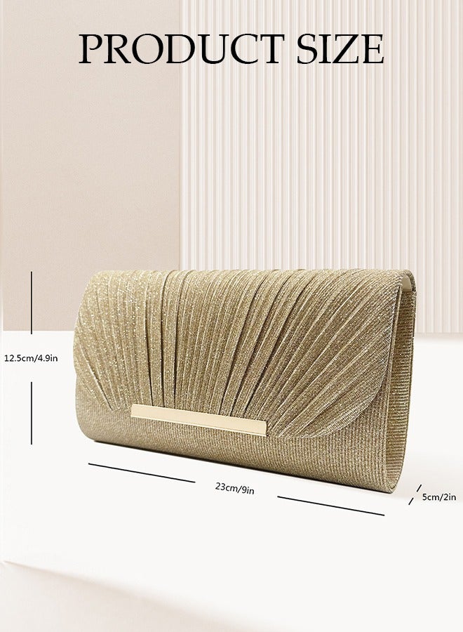 DUNISO Women Shiny Glitter Evening Clutch Crossbody Bag Envelope Handbag Chain Purse for Wedding Formal Cocktail Party  - Image 4