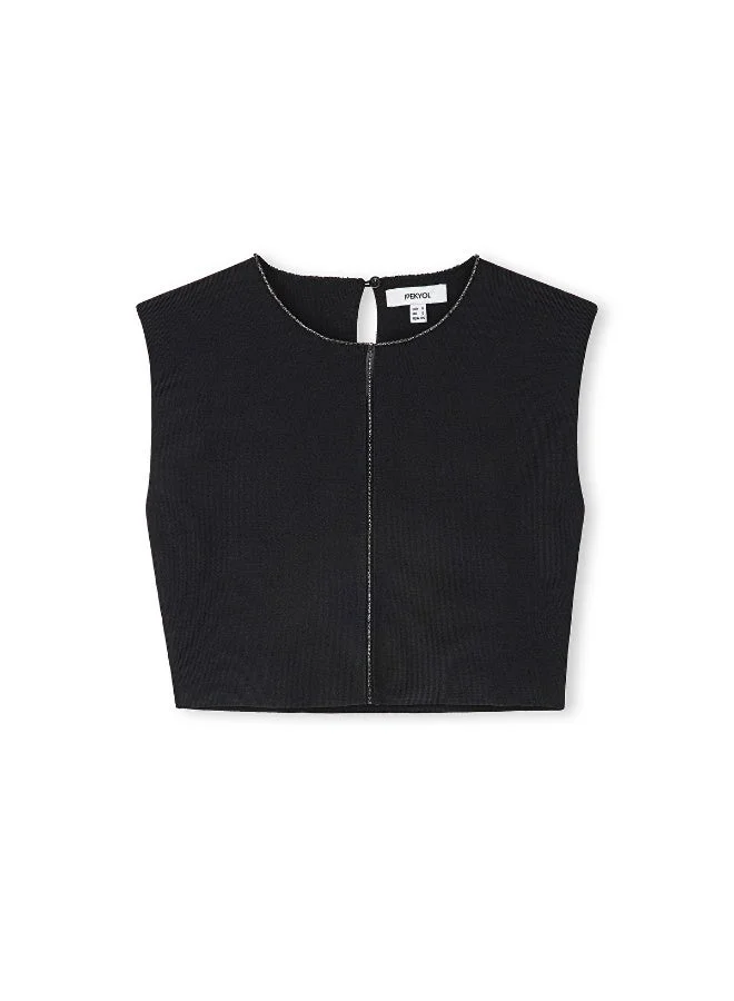 Ipekyol  Regular Fit Knit Top With Rhinestones for Women | Best Price UAE