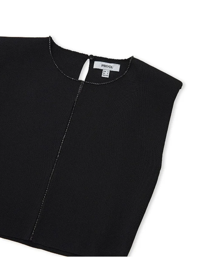 Ipekyol  Regular Fit Knit Top With Rhinestones for Women | Best Price UAE