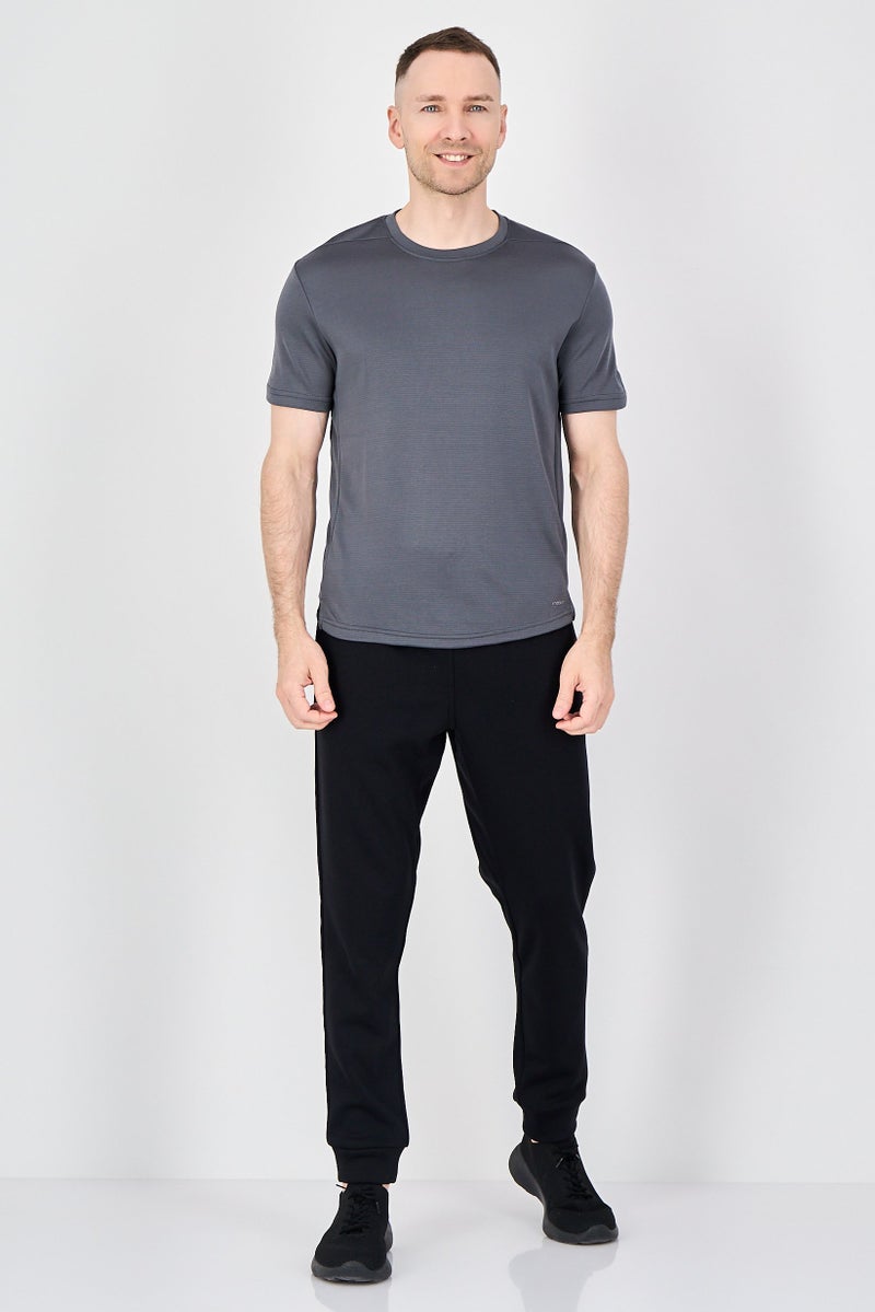 MOTION Men Sportswear Fit Short Sleeve Training T-Shirt, Dark Grey - Image 4
