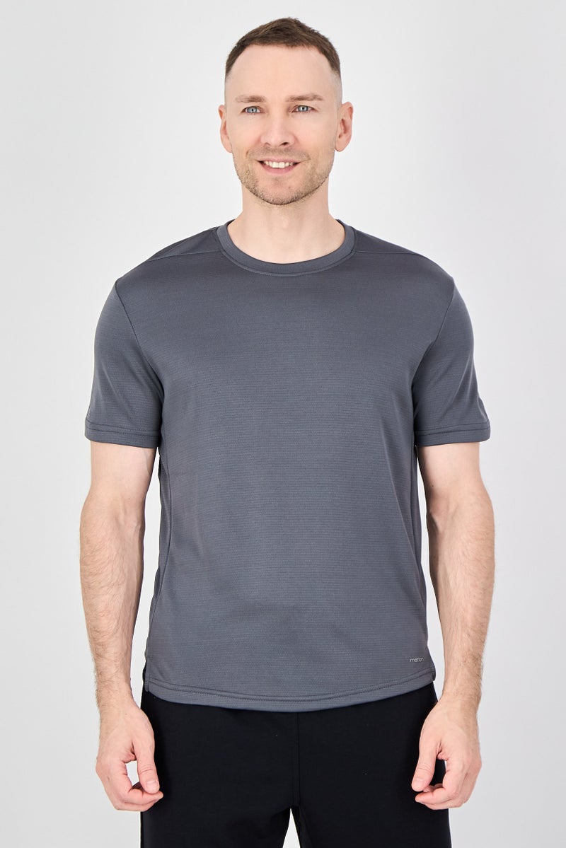 MOTION Men Sportswear Fit Short Sleeve Training T-Shirt, Dark Grey - Image 1