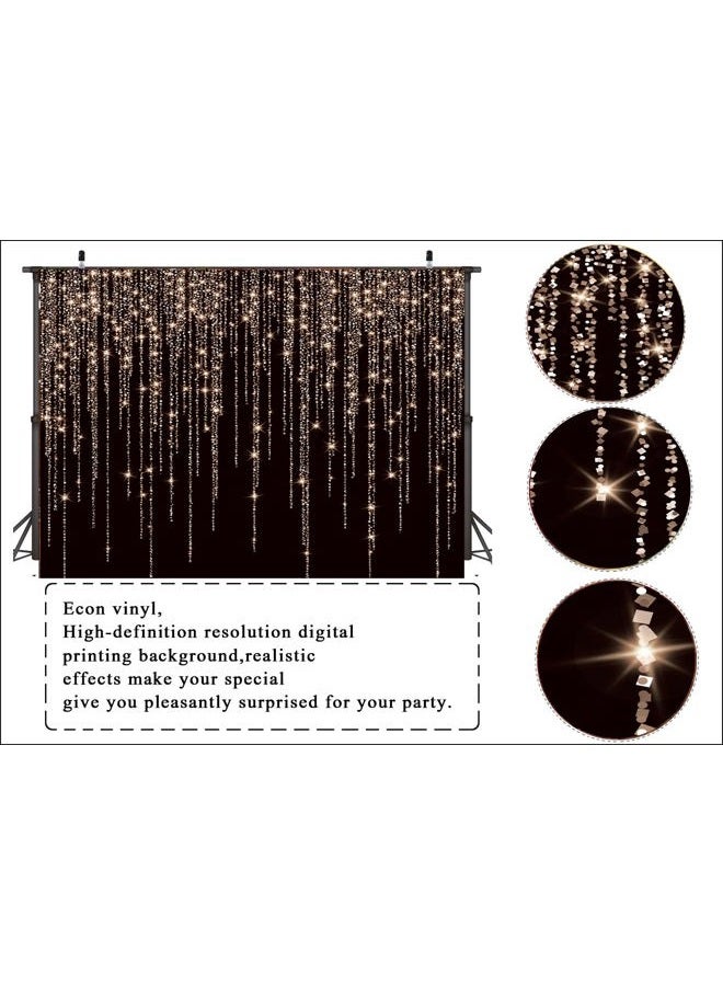 LTLYH 8X6FT New Year Banner Decorations 2026 Black and Gold Background Golden Spots Photoshoot Backdrop Vintage Astract Background New Year Celebration Backdrop Studio Props - Image 3
