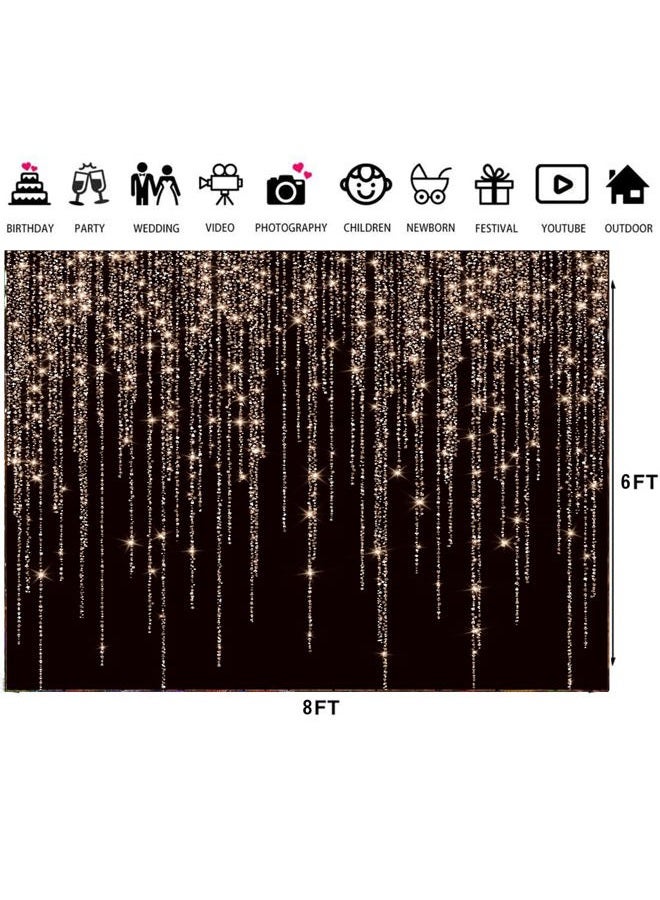LTLYH 8X6FT New Year Banner Decorations 2026 Black and Gold Background Golden Spots Photoshoot Backdrop Vintage Astract Background New Year Celebration Backdrop Studio Props - Image 4