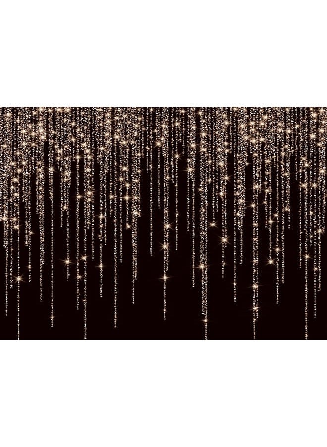 LTLYH 8X6FT New Year Banner Decorations 2026 Black and Gold Background Golden Spots Photoshoot Backdrop Vintage Astract Background New Year Celebration Backdrop Studio Props - Image 1