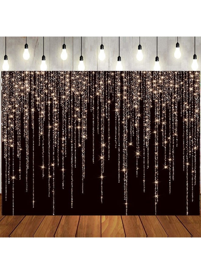 LTLYH 8X6FT New Year Banner Decorations 2026 Black and Gold Background Golden Spots Photoshoot Backdrop Vintage Astract Background New Year Celebration Backdrop Studio Props - Image 2