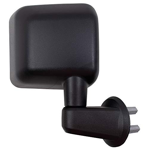 Brock Replacement Passenger Manual Side View Mirror Textured Compatible with 2007-2017 Wrangler 2018 Wrangler JK 68081250AA - Image 3
