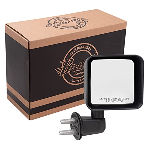 Brock Replacement Passenger Manual Side View Mirror Textured Compatible with 2007-2017 Wrangler 2018 Wrangler JK 68081250AA - Image 1