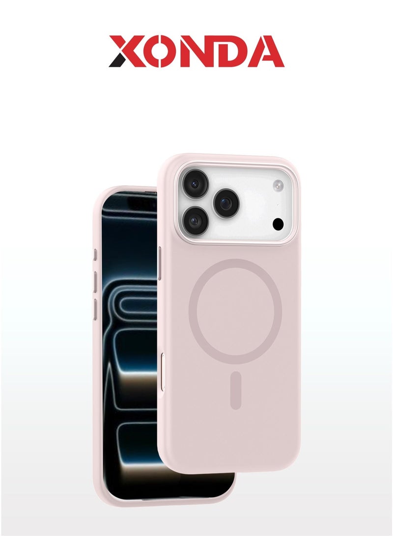 Xonda Pure MagSafe Case for iPhone 17 Pro - Pink, Liquid Silicone with Microfiber Lining - Image 1