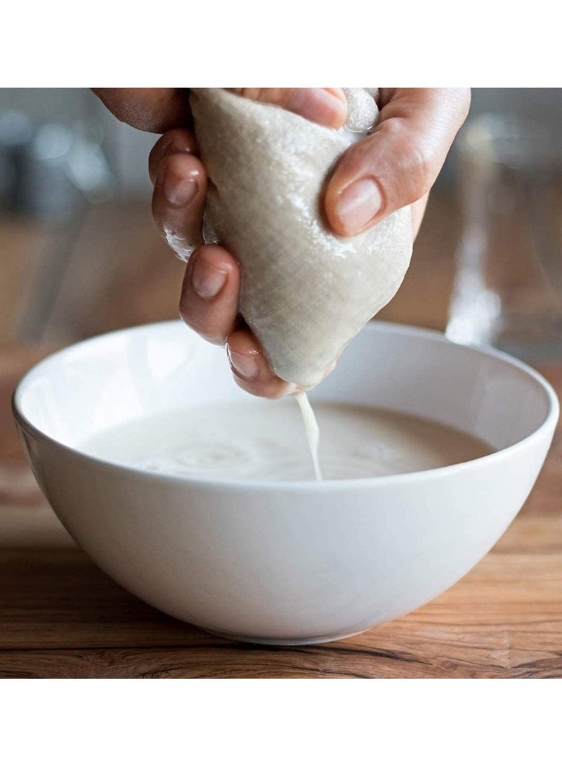 SYOSI Nut Milk Bag, 4 Pcs Cheesecloth Bag, Unbleached Cotton Fabric Cooking Twine, Washable and Reusable Strainer for Cheesemaking, Food Filter/Strainer, 25 x 30 cm - Image 5