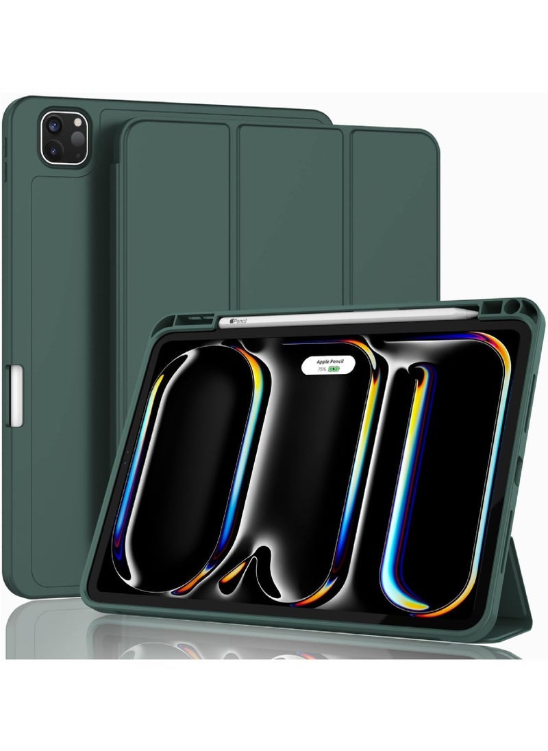 Captaintech 2024 iPad Pro 11" M4 Case (5th Gen) - Smart Protective Cover with Pencil Holder | Supports Apple Pencil Pro & USB-C | Auto Wake/Sleep & Touch ID Compatible - Image 1