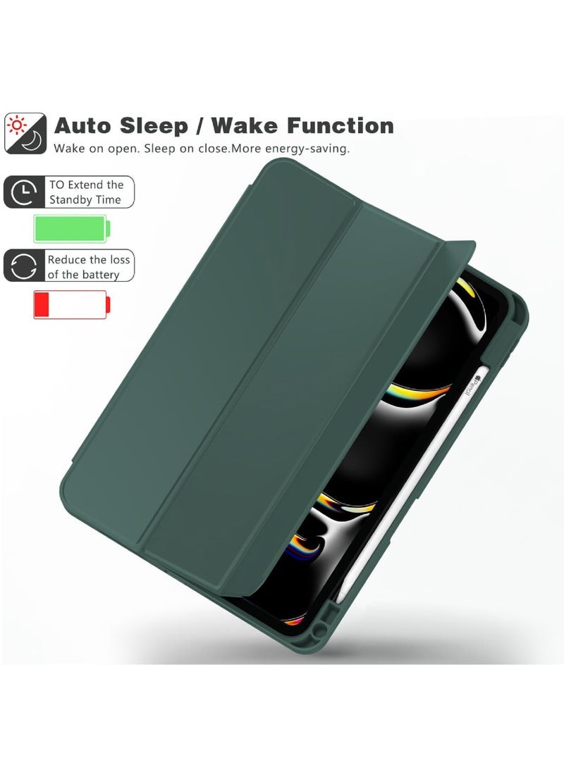 Captaintech 2024 iPad Pro 11" M4 Case (5th Gen) - Smart Protective Cover with Pencil Holder | Supports Apple Pencil Pro & USB-C | Auto Wake/Sleep & Touch ID Compatible - Image 4