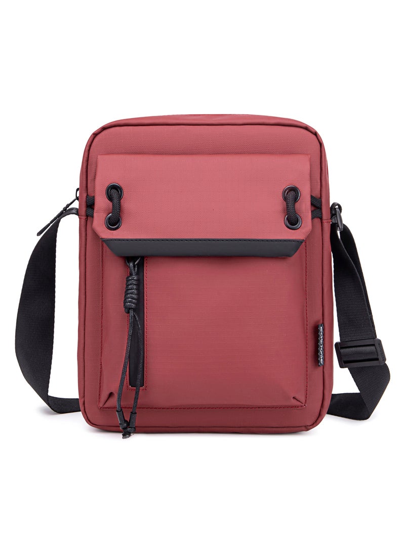 ARCTIC HUNTER Premium Unisex Side Bag 11 inch Water Resistant Polyester Anti Theft Sling Bag for Men and Women on Travel Business Office K00527 Red  - Image 3