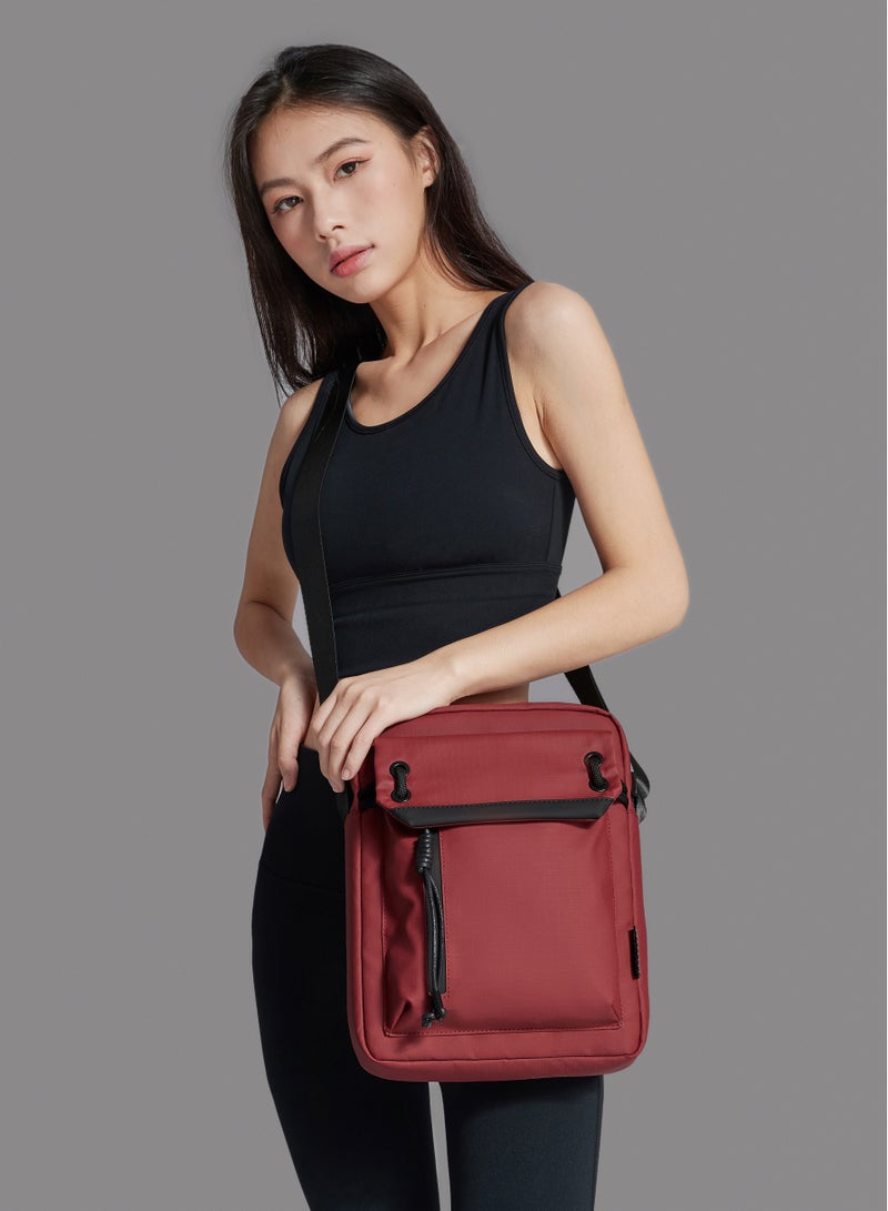 ARCTIC HUNTER Premium Unisex Side Bag 11 inch Water Resistant Polyester Anti Theft Sling Bag for Men and Women on Travel Business Office K00527 Red  - Image 5