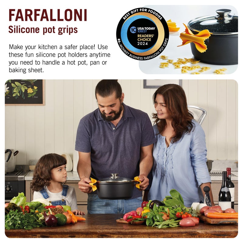 Monkey Business Farfalloni-Shaped Pot Holders | Pot Holders for Kitchen Cookware | Silicone Oven Grips| Fun Kitchen Gadgets | from a Collection of Different Pasta-Shaped Unique Kitchen Gadgets | by Monkey Business - Image 2