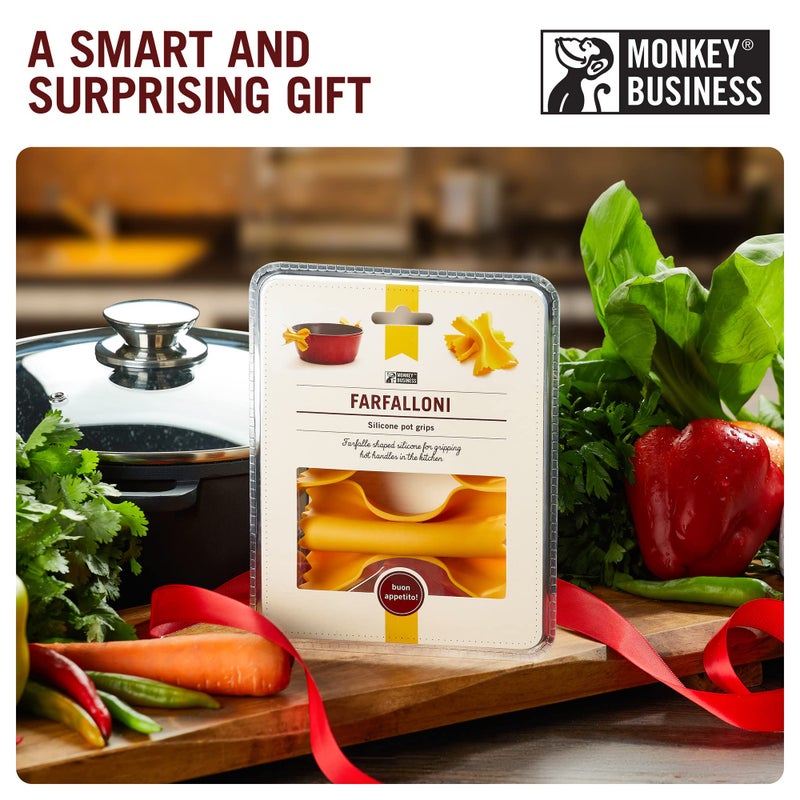 Monkey Business Farfalloni-Shaped Pot Holders | Pot Holders for Kitchen Cookware | Silicone Oven Grips| Fun Kitchen Gadgets | from a Collection of Different Pasta-Shaped Unique Kitchen Gadgets | by Monkey Business - Image 5