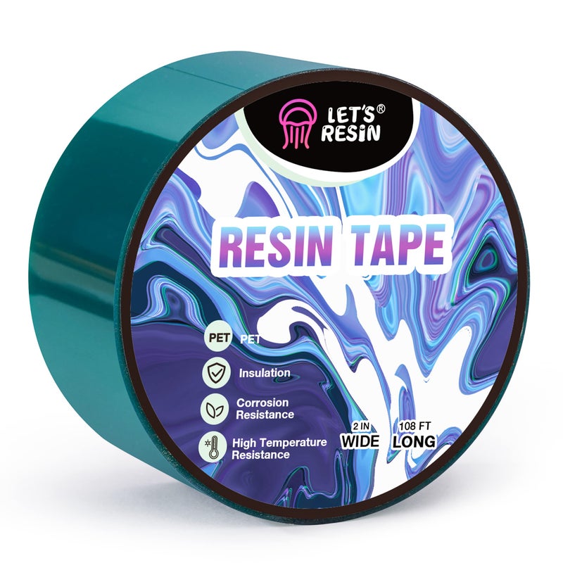 LET'S RESIN Resin Tape,2Inch Wide x 108FT Long Epoxy Tape,Thermal Adhesive Tape,High-Temperature Heat Insulation, Easy Peel, Release Resin Tape for Epoxy Resin Molding, River Tables,Remove Residue - Image 1