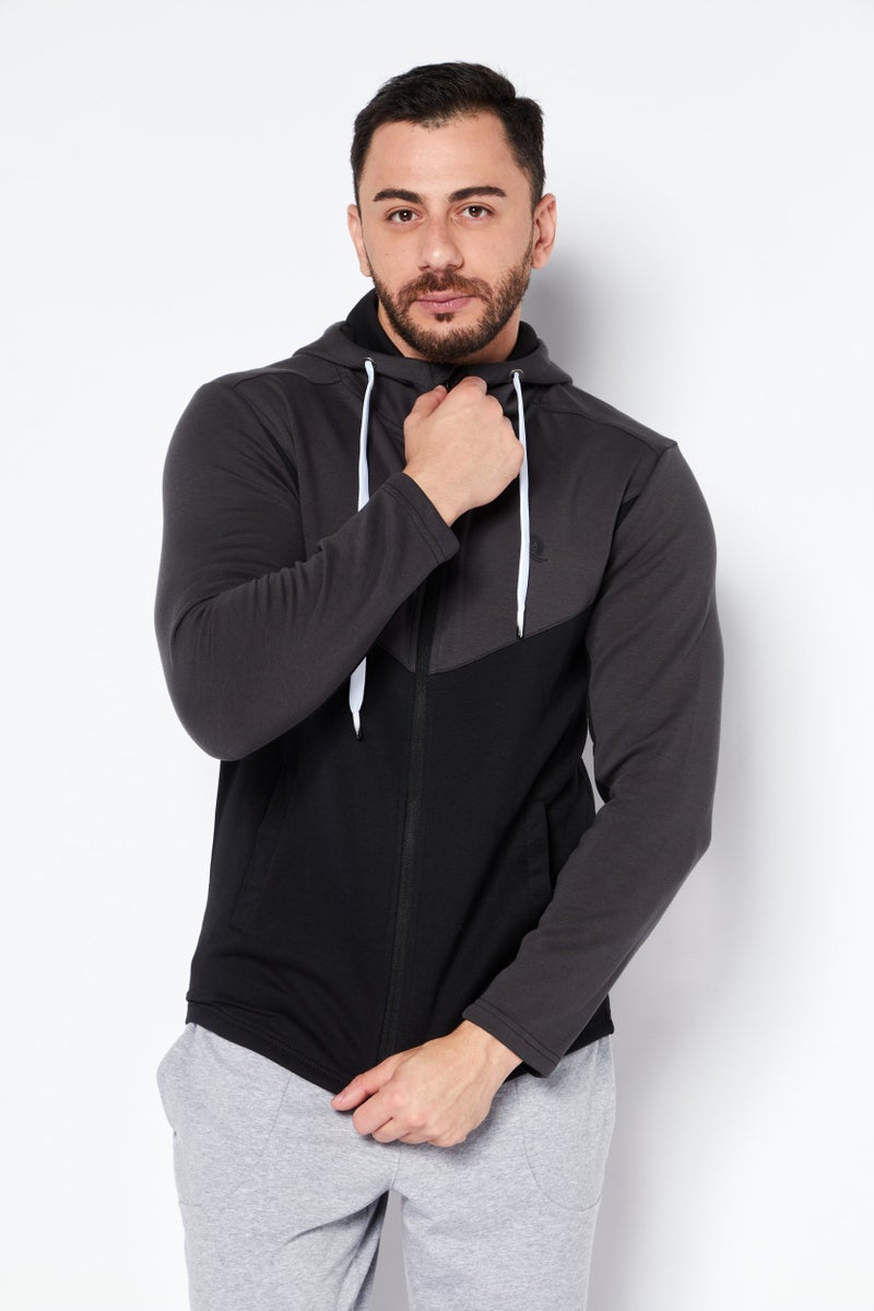 Nordland Men Sportswear Fit Long Sleeve Outdoor Hoodie, Dark Grey  - Image 1
