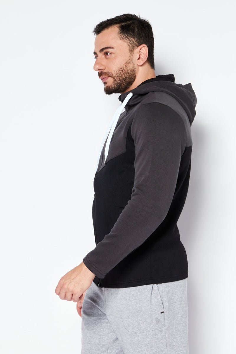 Nordland Men Sportswear Fit Long Sleeve Outdoor Hoodie, Dark Grey  - Image 3