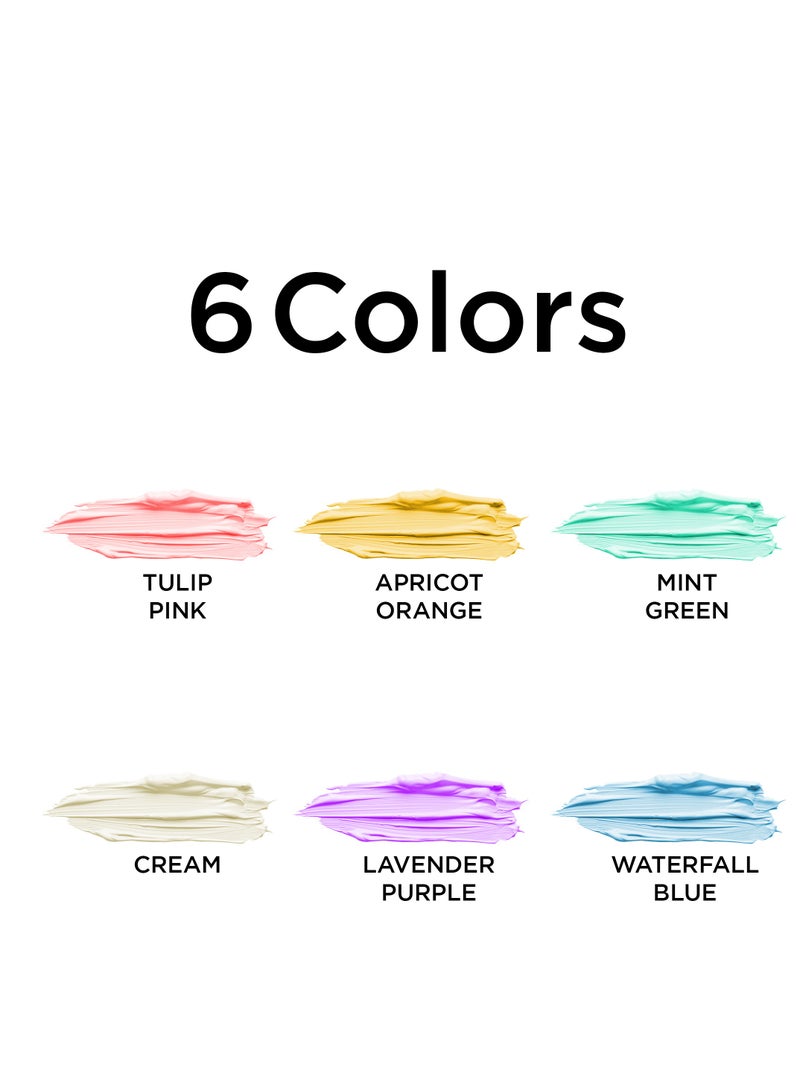 Bluebird Acrylic Paint Pastel Colors Student DIY Painting Pack Non-Toxic Art & Craft for Artists, Kids, Adults & Hobby Painters Set of 6 x 100 ml.