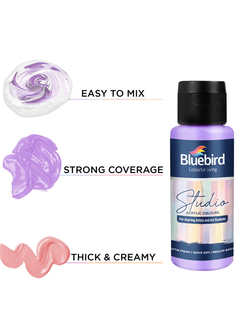 Bluebird Acrylic Paint Pastel Colors Student DIY Painting Pack Non-Toxic Art & Craft for Artists, Kids, Adults & Hobby Painters Set of 6 x 100 ml.