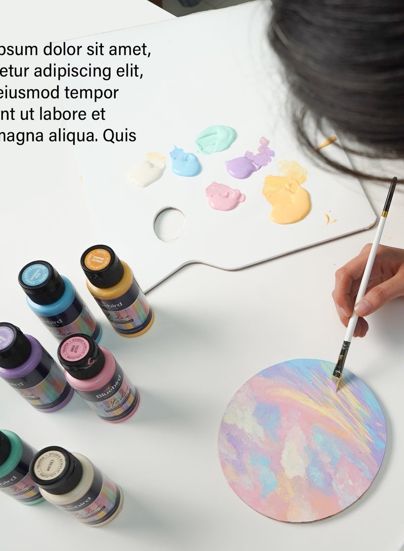 Bluebird Acrylic Paint Pastel Colors Student DIY Painting Pack Non-Toxic Art & Craft for Artists, Kids, Adults & Hobby Painters Set of 6 x 100 ml.