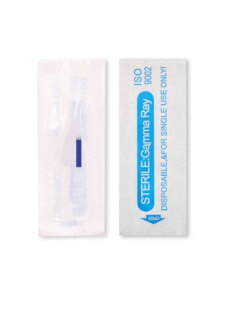 IOLITE Microblading 9 Prong Round Flat Needle IR9pBLU SPMU NEEDLE Size 22mm one time use disposable blade Sterile packaged 12pcs - Image 2