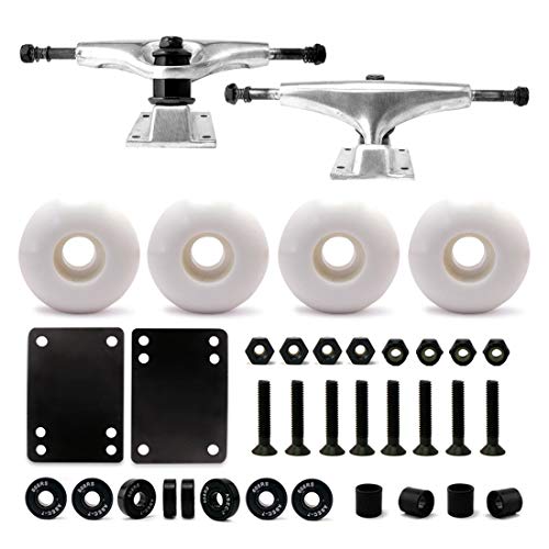 VJ 5.25 139mm Skateboard Trucks (Silver), Skateboard Wheels 52mm, Skateboard Bearings, Skateboard Pads, Skateboard Hardware 1.25" (52mm White)… - Image 1