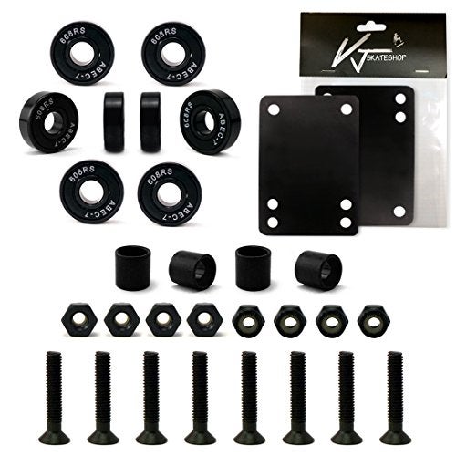 VJ 5.25 139mm Skateboard Trucks (Silver), Skateboard Wheels 52mm, Skateboard Bearings, Skateboard Pads, Skateboard Hardware 1.25" (52mm White)… - Image 4