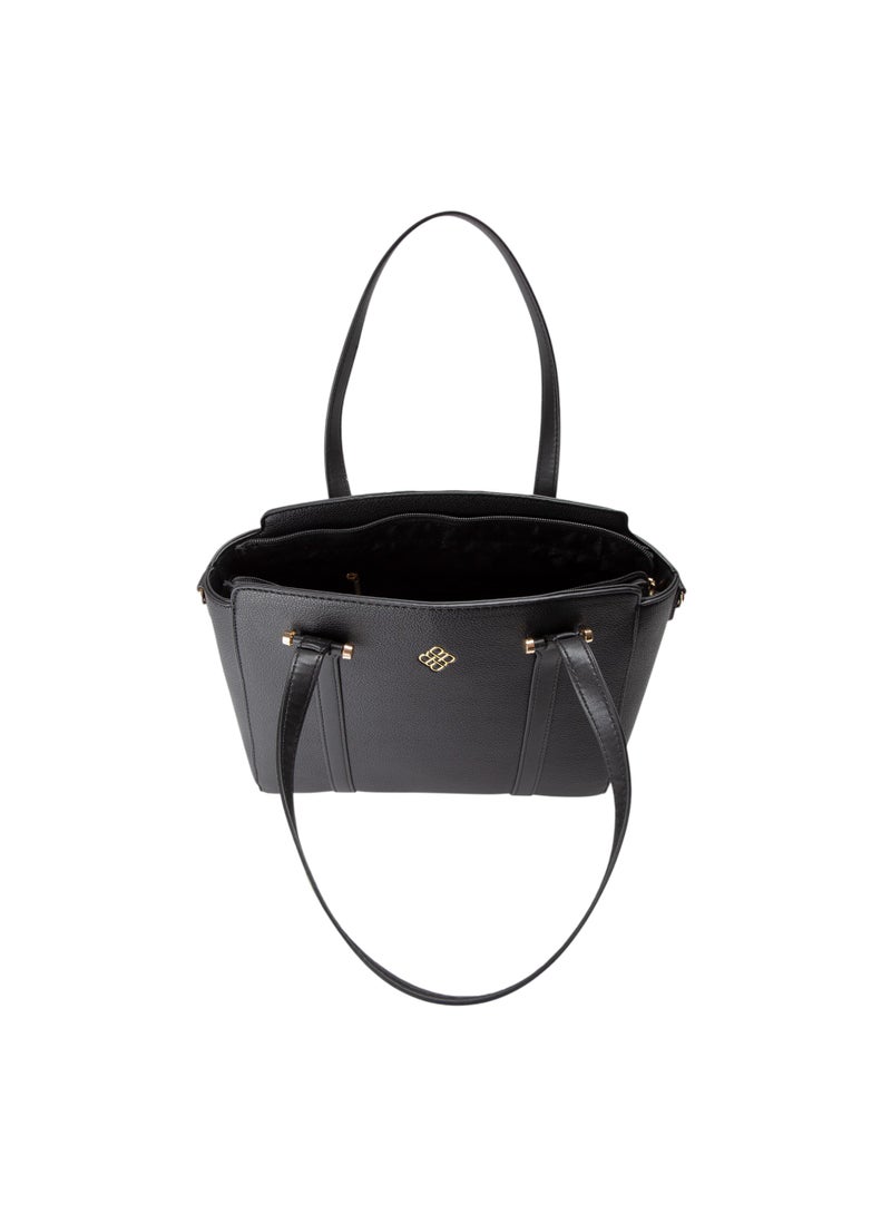 باتا حقيبة توت سوداء بتصميم هيكلي مع حزام كتف - Image 4